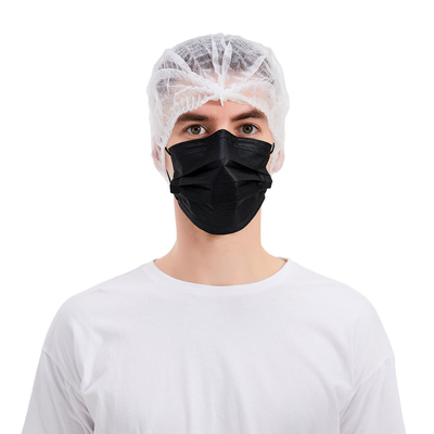 3 μίας χρήσης στοματική μάσκα 17.5x9.5cm σκόνης Plys μαύρη